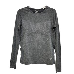 Womens Old Navy Active Breathe Go-Dry Long Sleeve Base Top Large Gray Charcoal